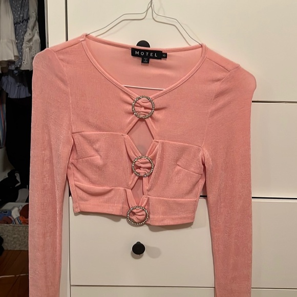 Motel Rocks Pink Sexy Sparkly Top - Picture 1 of 4